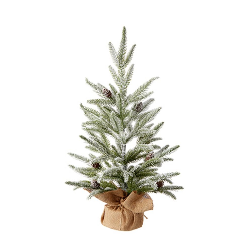 Flocked Burlap Bagged Tree NWT
